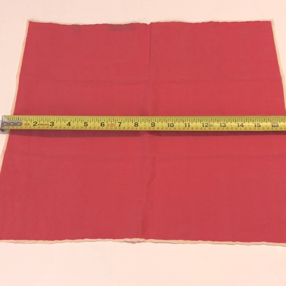Paul Stuart Pocket Square - Coral / Cream - Picture 8 of 9